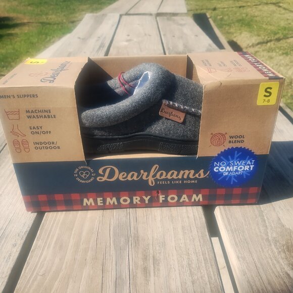 Men's Dearfoams Memory foam slippers sz 8 - Picture 5 of 7